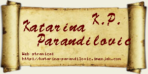 Katarina Parandilović vizit kartica